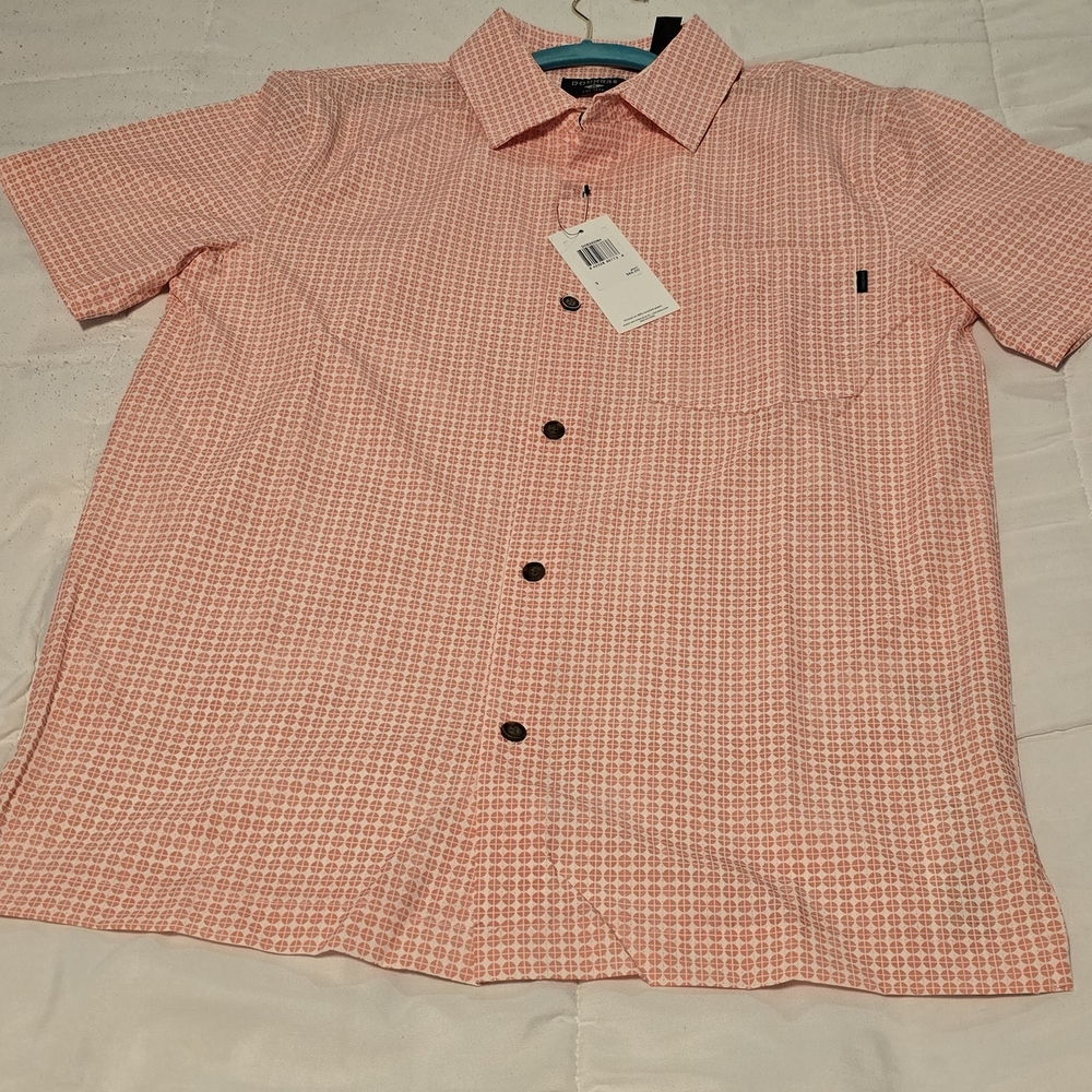 Dockers Men's Pink Geometric Short Sleeve Shirt